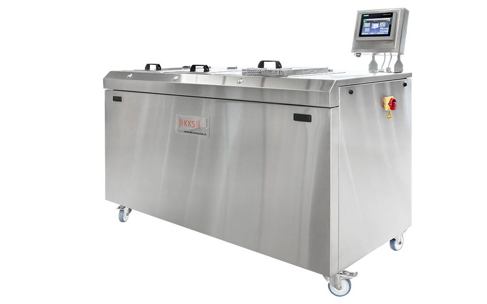 Custom-built ultrasonic cleaning system for fine cleaning.